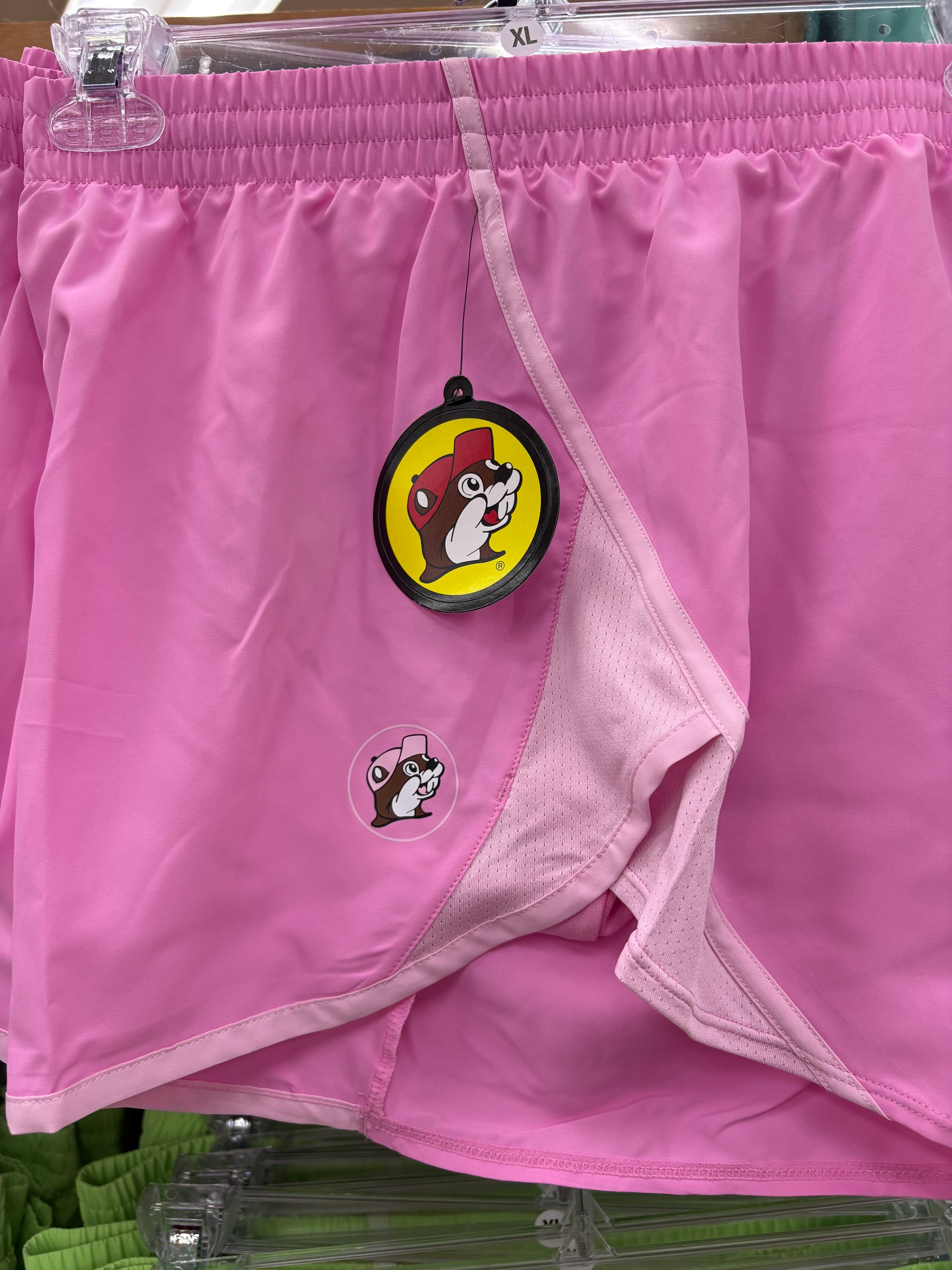 Buc-ees Adult Pink Jogging Shorts with Beaver Logo Size Small-XXXLarge