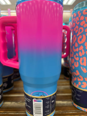 Buc-ee’s Pink and Blue Fit Forty Stainless Steel Tumbler