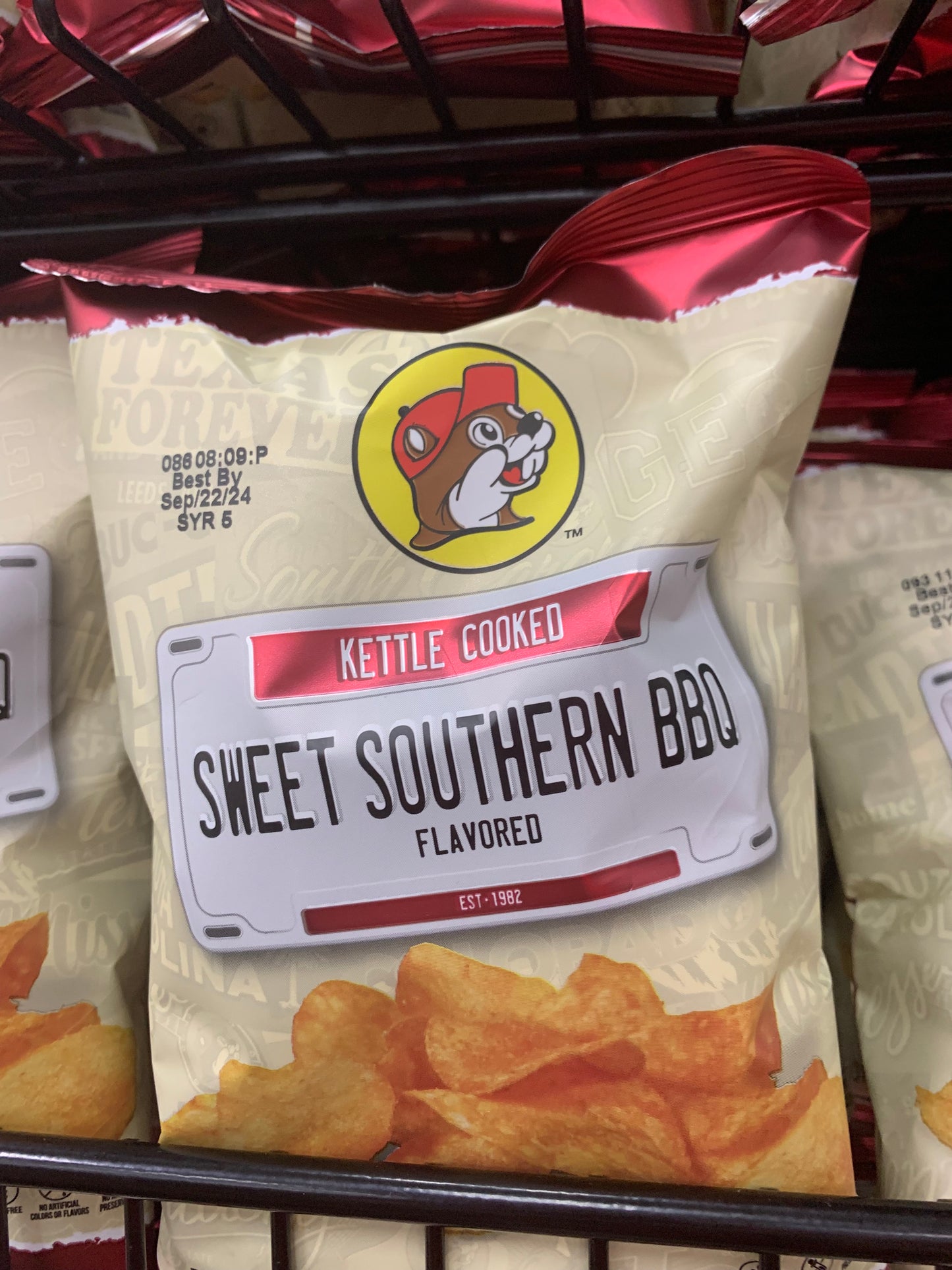 Bucees Kettle Cooked Sweet Southern BBQ Flavored Potato Chips 2 ounce Bag