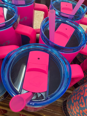 Buc-ee’s Pink and Blue Fit Forty Stainless Steel Tumbler