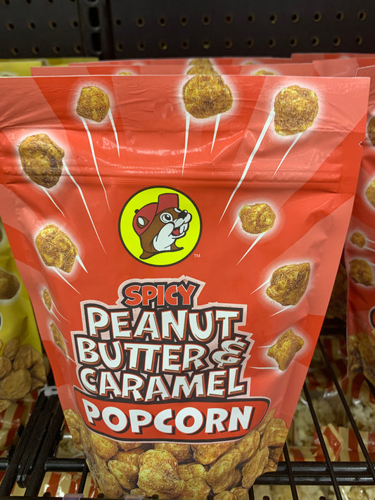 Bucees Spicy Peanut Butter and Caramel Popcorn 6oz Bag