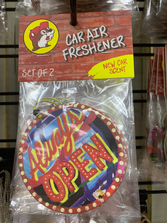 Bucees Kelly O’Neal “Always Open” Car Air Freshener 2pk New Car Scent