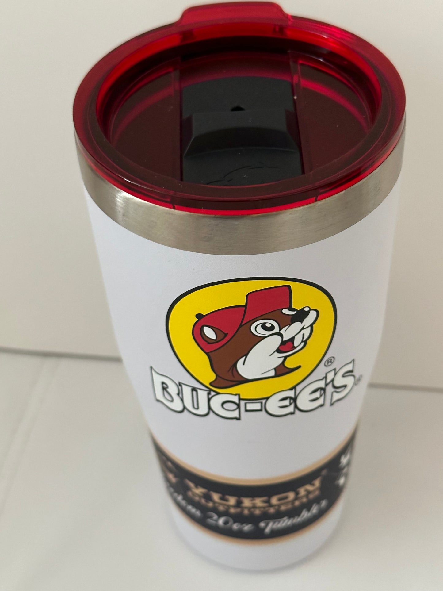 Buc-ees Yukon Outfitters 20oz White Tumbler with Lid