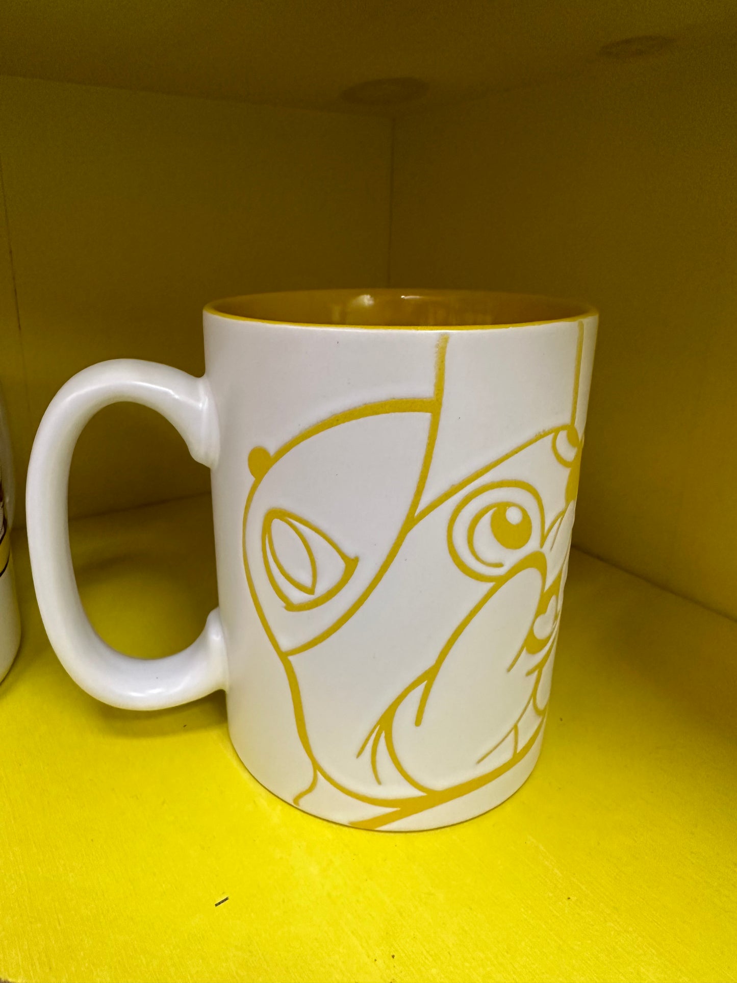 Buc-ees Yellow Sketch Ceramic Cup