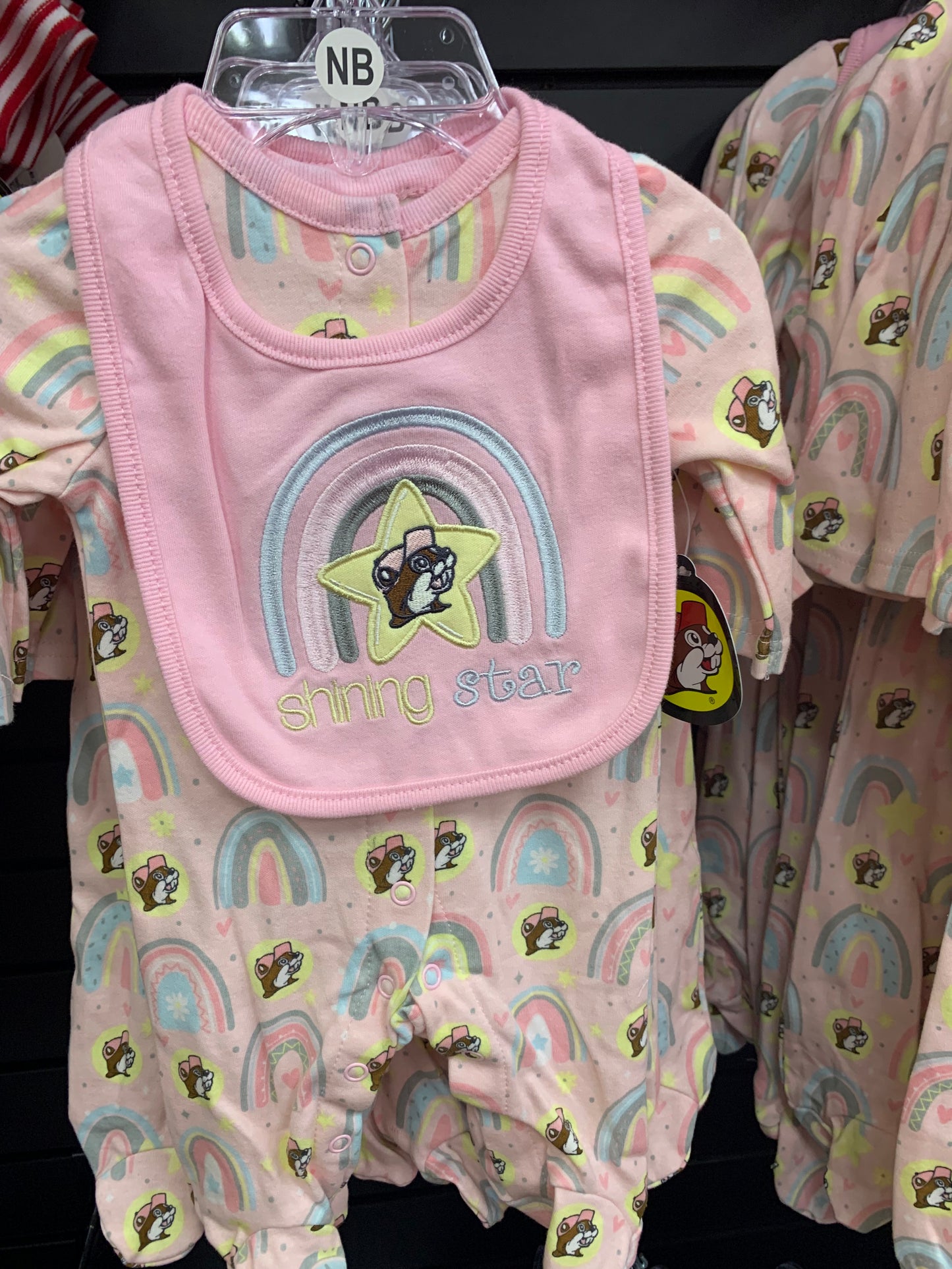 Buc-ees Pink Rainbow Bodysuit 3month- 18 month