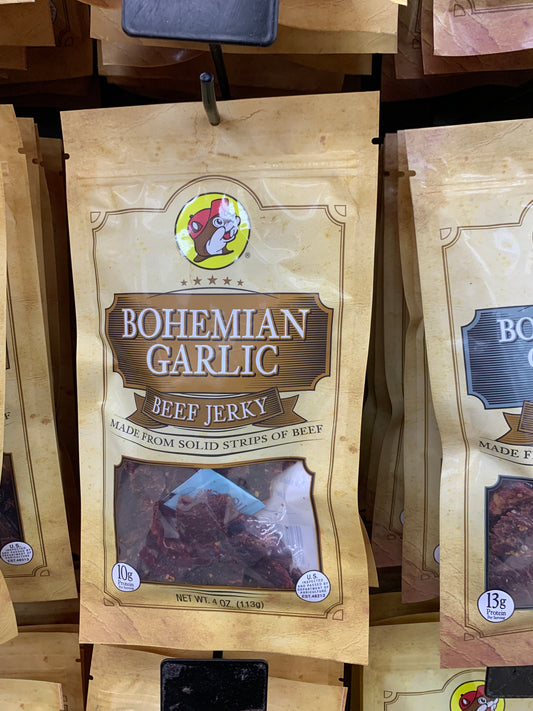 Buc-ee’s-res Bohemian Garlic Beef Jerky 4oz