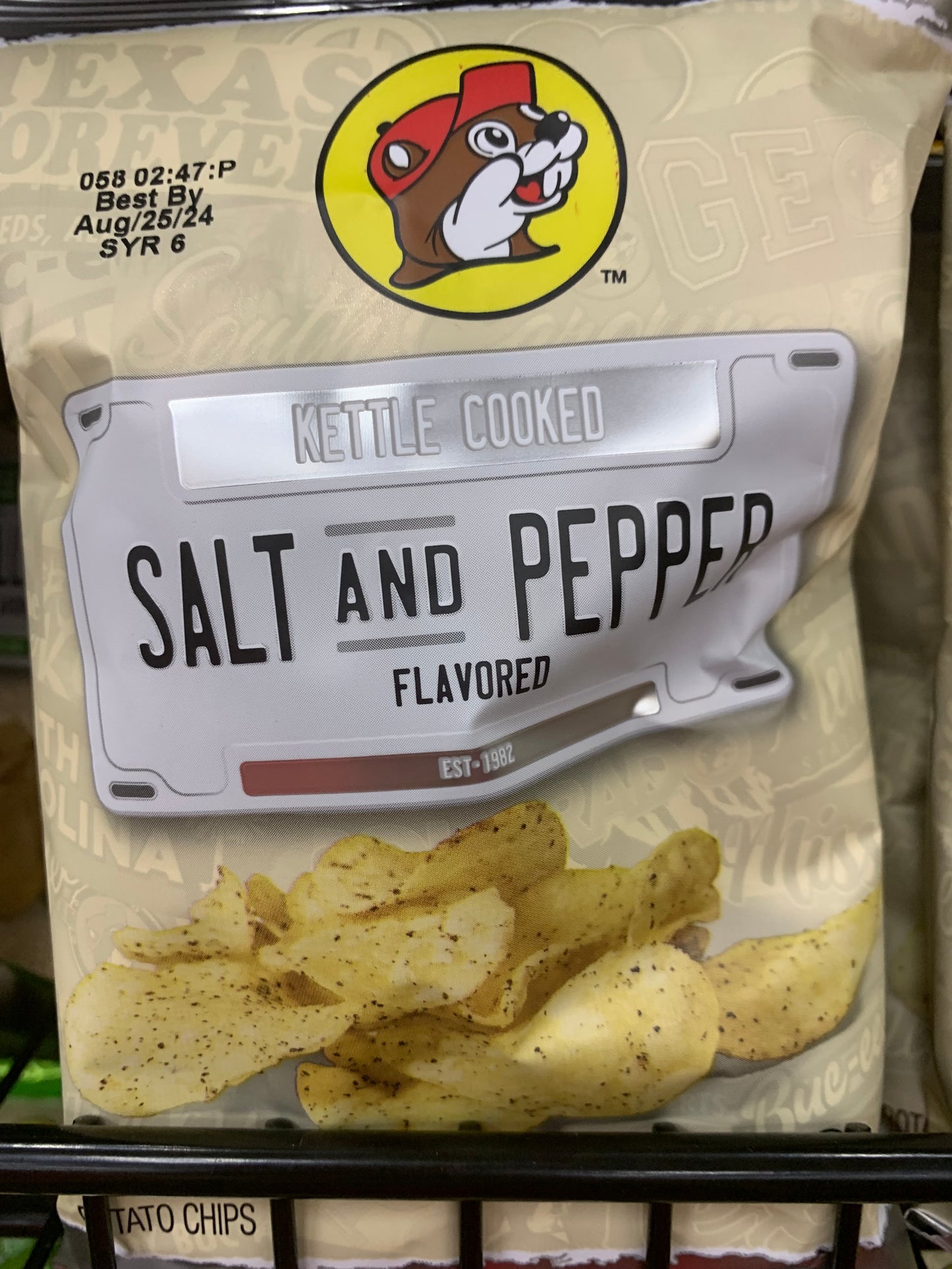 Bucees Kettle Cooked Salt and Pepper Potato Chips 2 ounce Bag