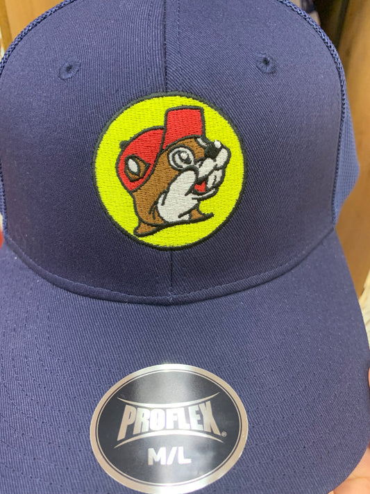 Buc-ees Emblem Blue Hat Adult Sm-Med and L-XL