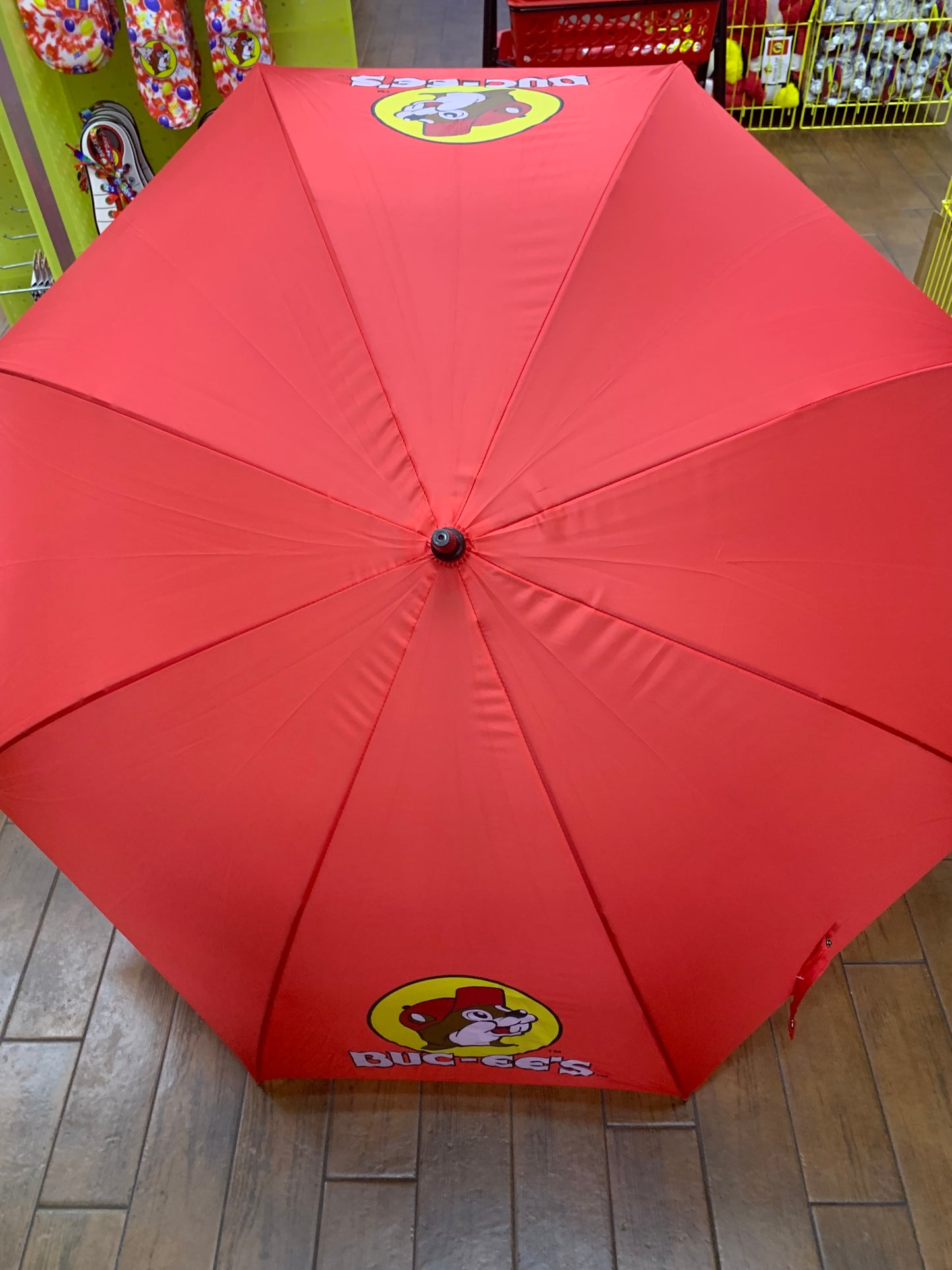 Buc-ees Red Emblem Large Umbrella