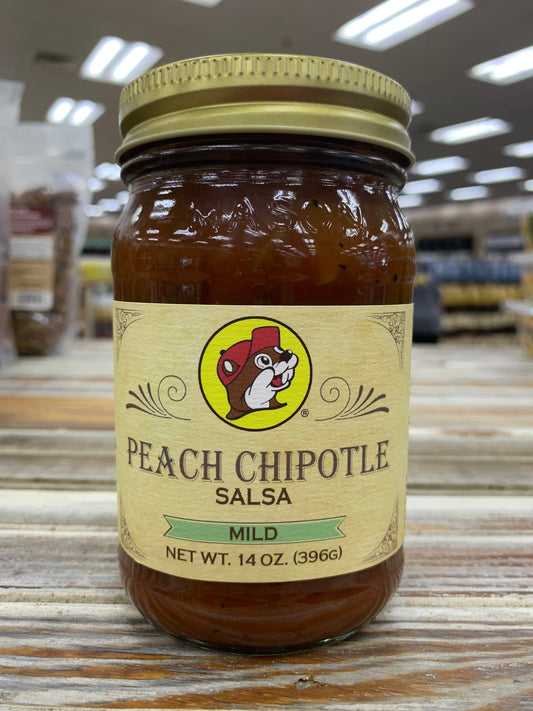 Buc-ees Peach Chipotle Salsa Mild Heat 14oz Jar