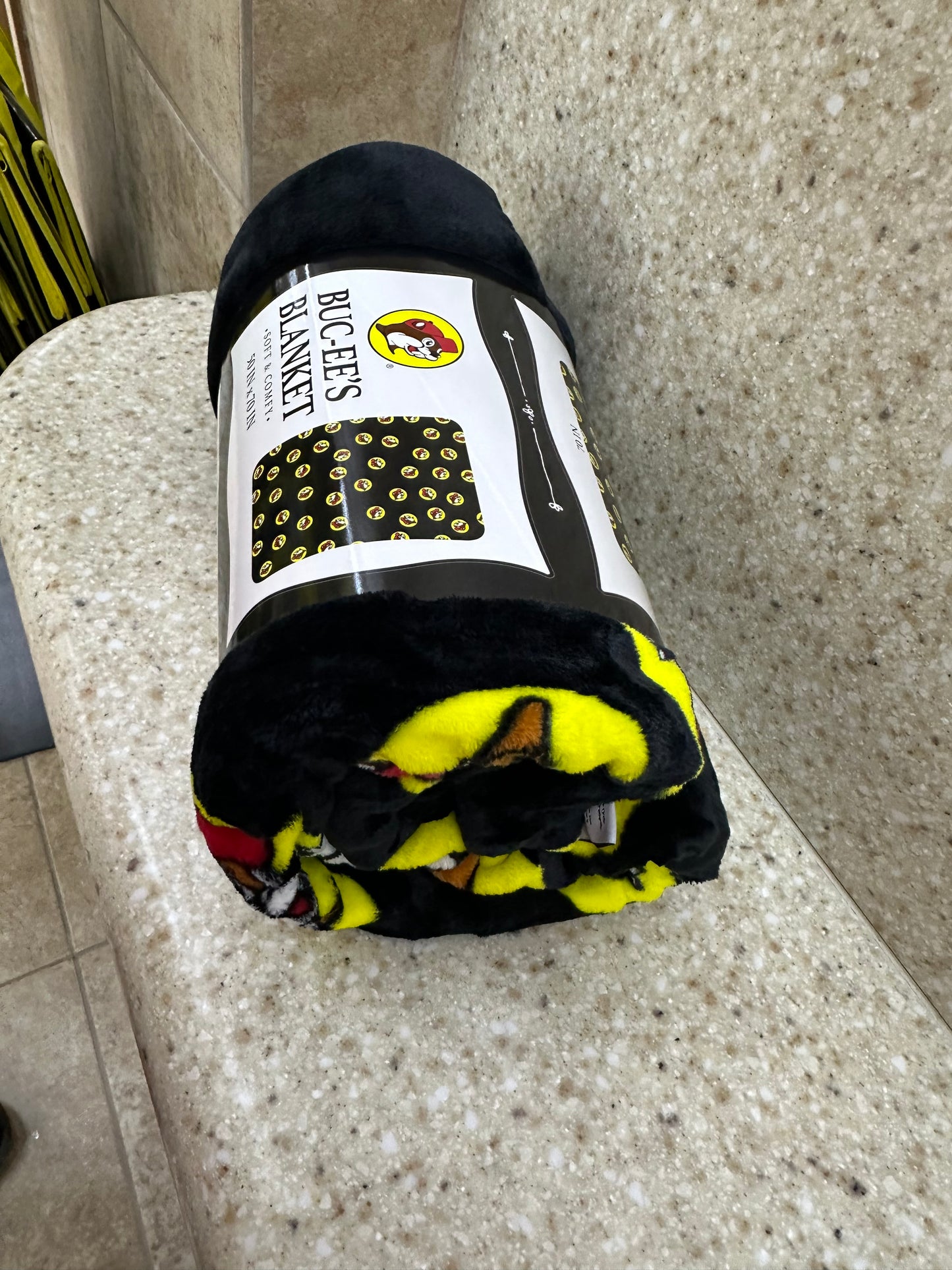 Buc-ees Soft Black Emblem Blanket 50”x70”