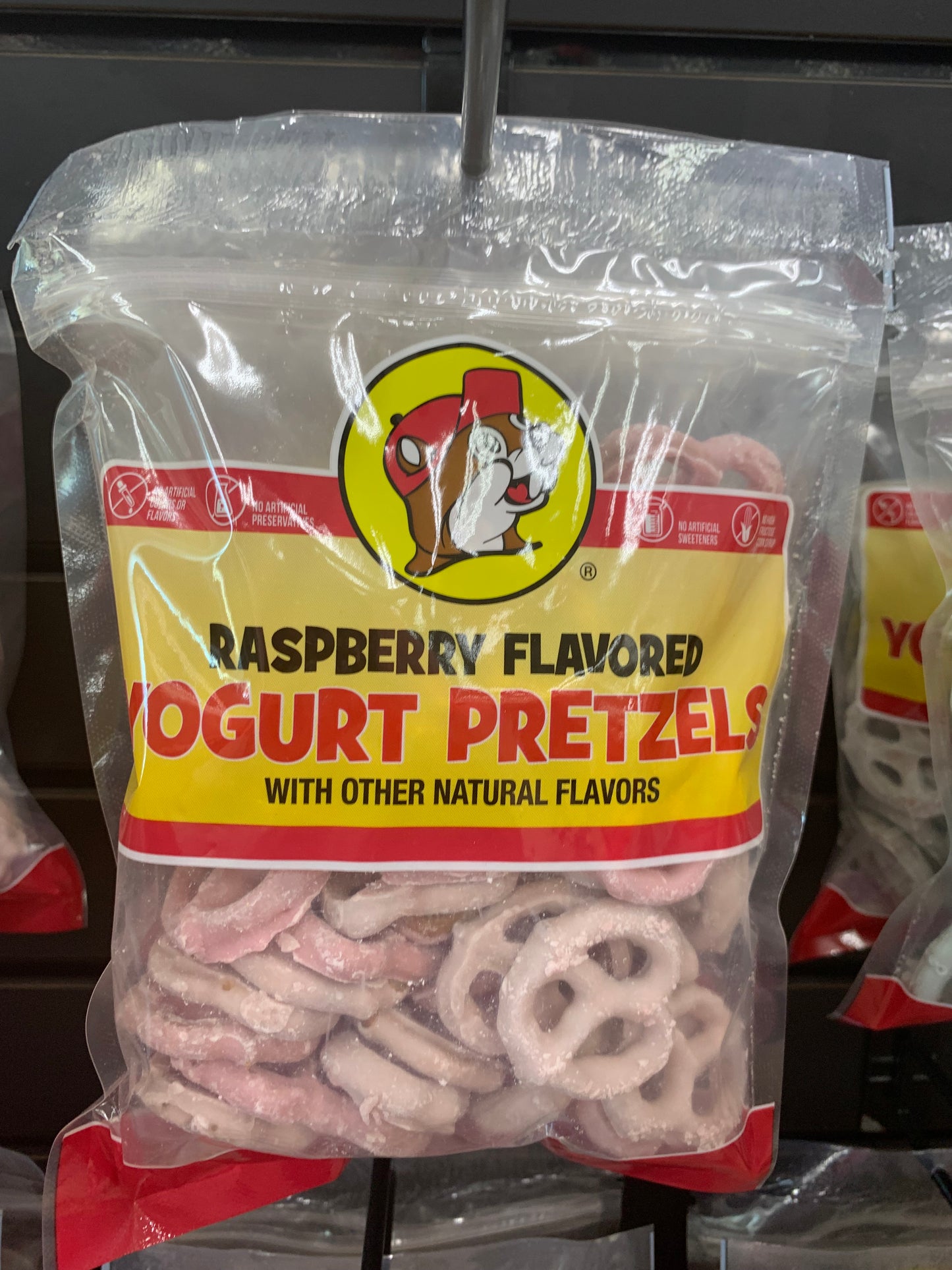 Bucees Raspberry Flavored Yogurt Pretzels 8oz