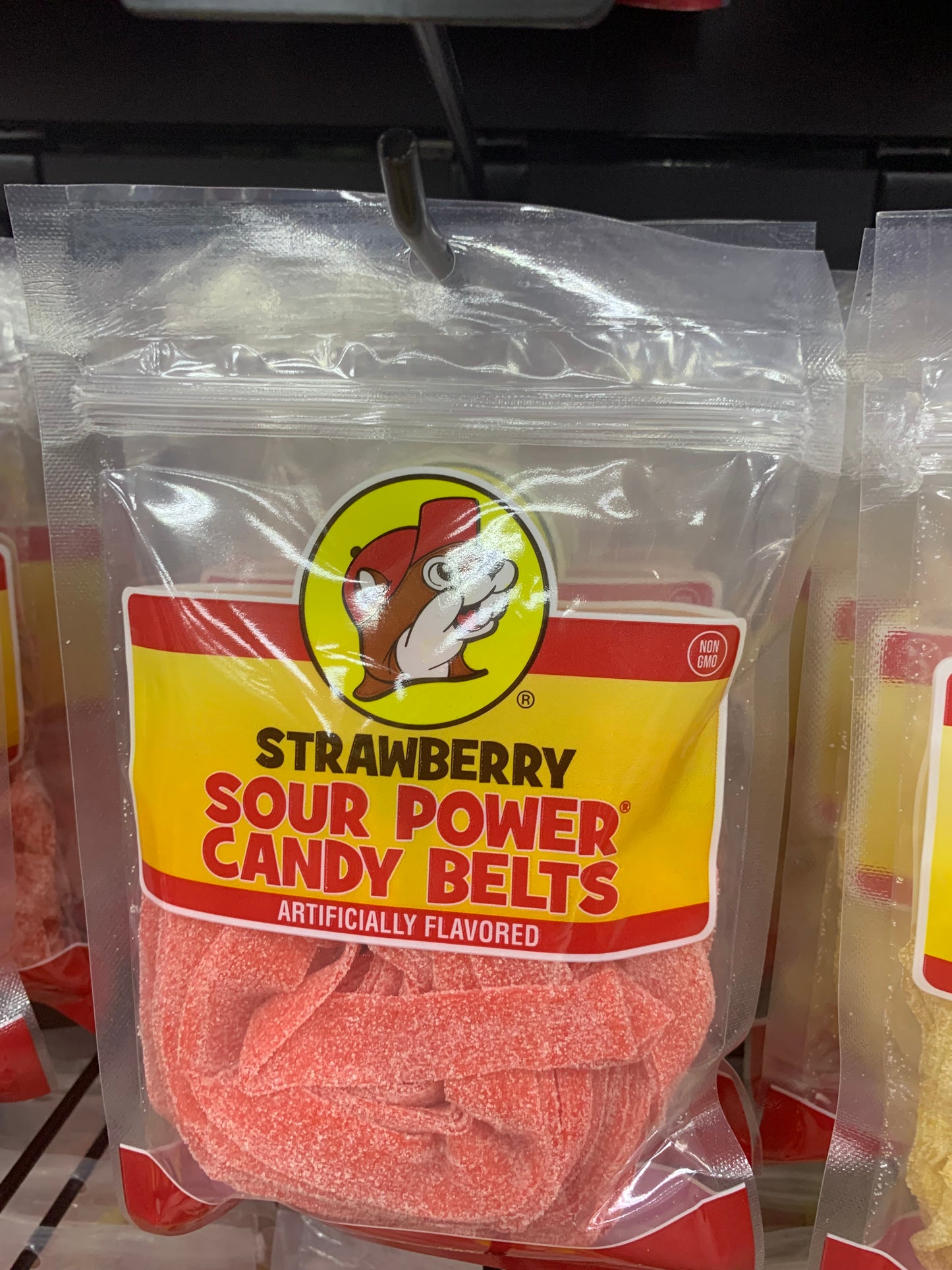 Buc-ees Strawberry Sour Power Candy Belts