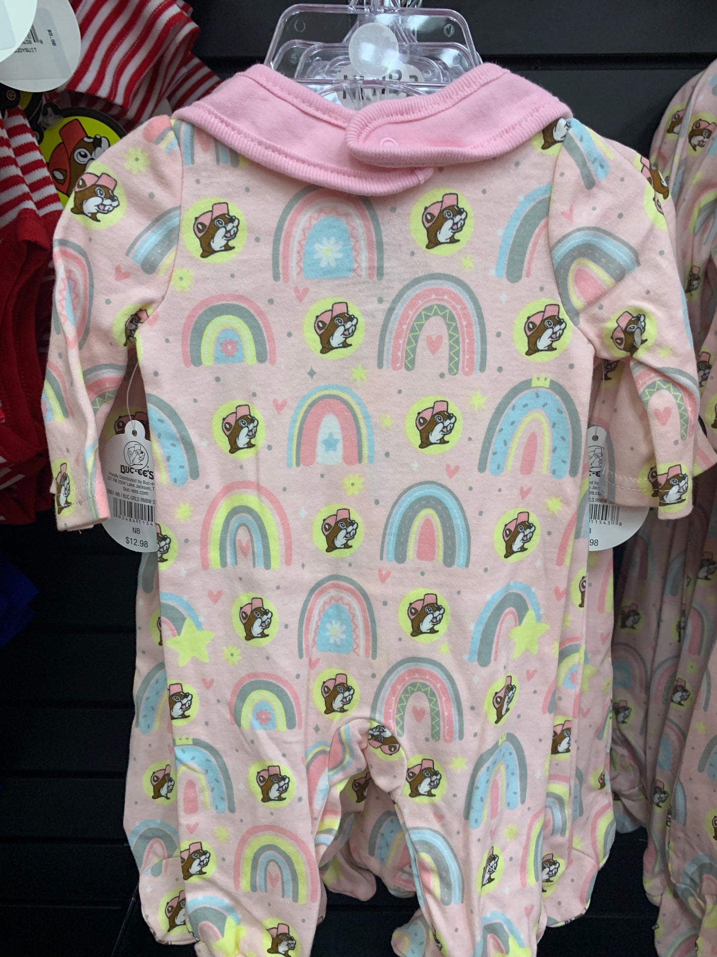 Buc-ees Pink Rainbow Bodysuit 3month- 18 month