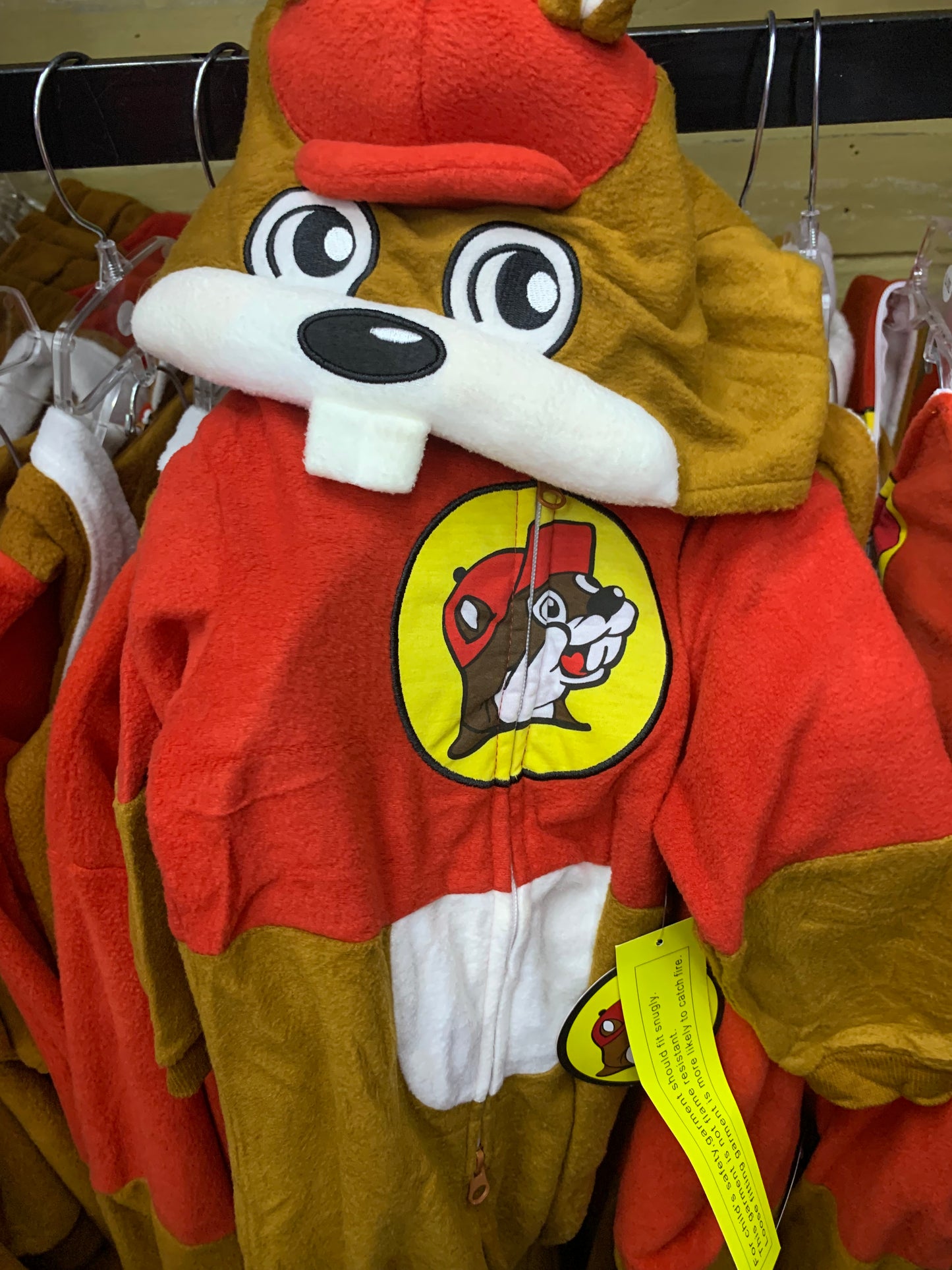 Buc-ees Adult Full Length Beaver Onesie Sm-XLarge