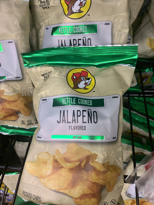 Bucees Kettle Cooked Jalapeño Flavored Potato Chips 2 oz Bag