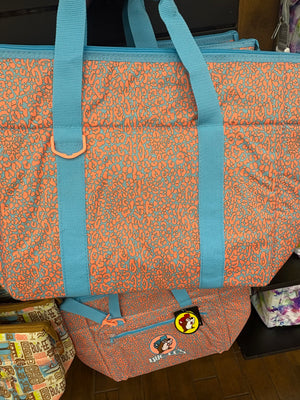 Bucees Pink and Blue Leopard Print 24 Can Cooler Bag, Insulated