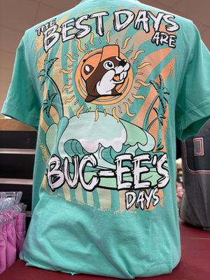 Buc-ees Adult Green “The Best Days Are Buc-ees Days” T-Shirt. Sizes Small-XXXLarge