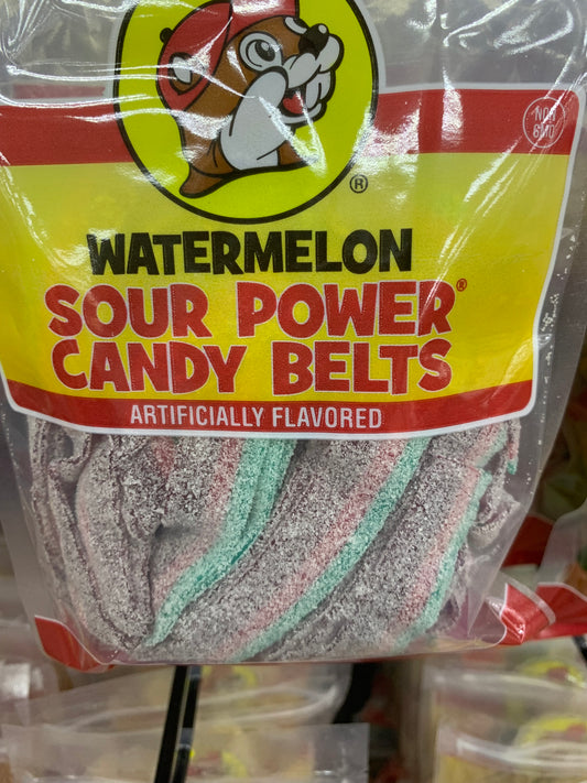 Buc-ees Watermelon Sour Power Candy Belts