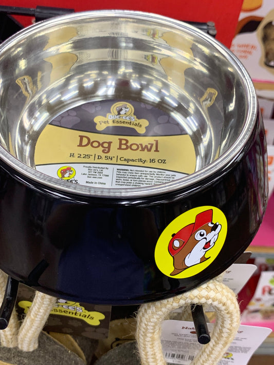 Bucees Black Metal Dog Bowl