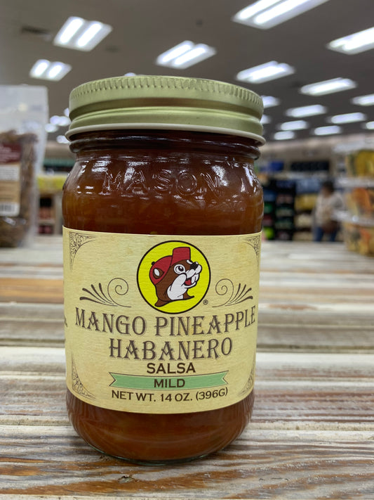 Buc-ees Mango Pineapple Habanero Salsa Mild Heat 14oz Jar