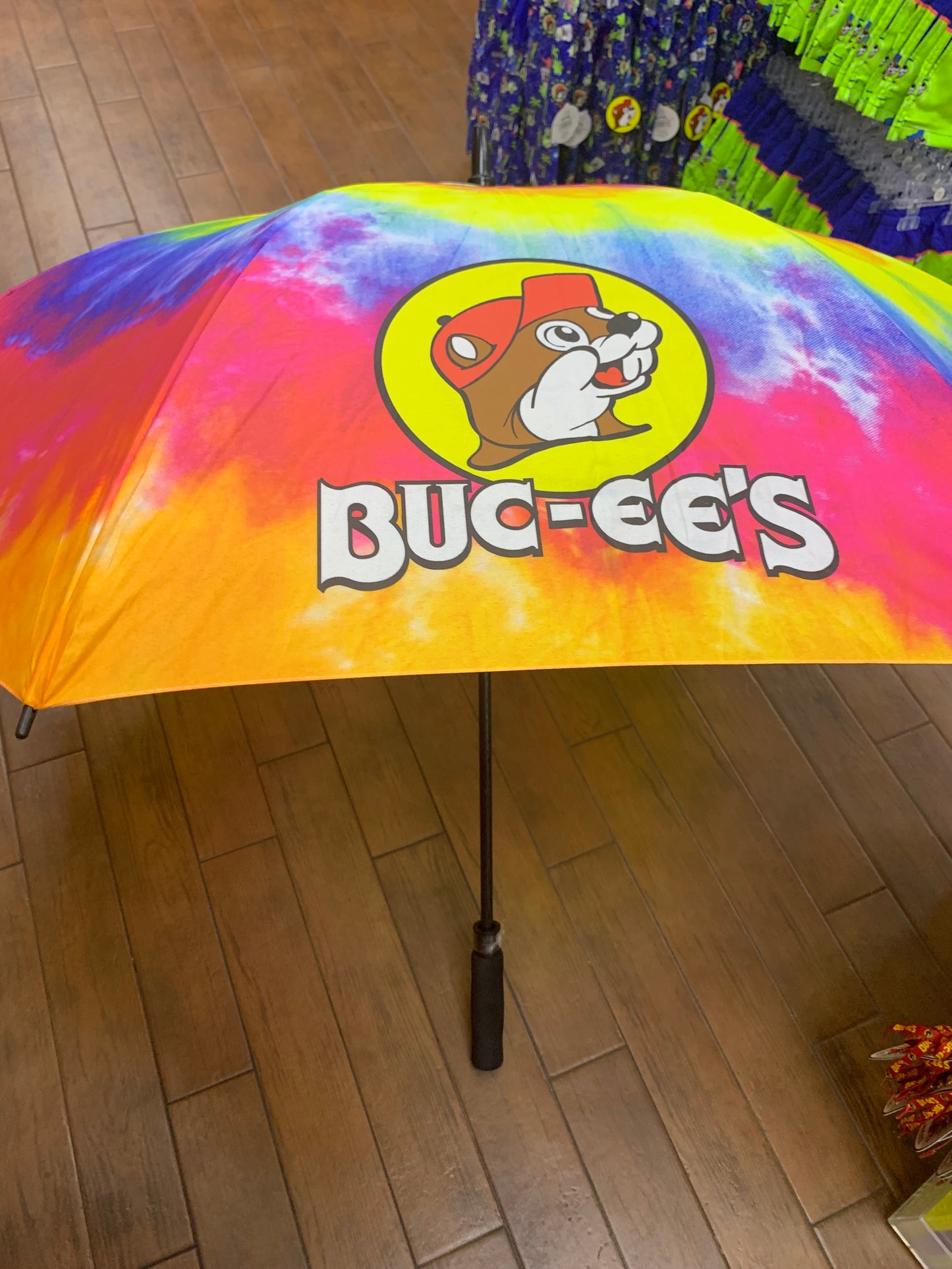 Buc-ees Large Tie-Dye Emblem Umbrella