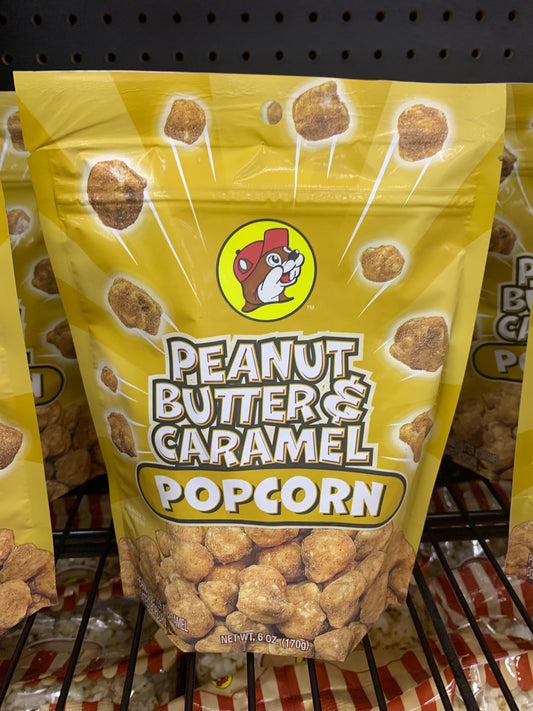 Bucees Peanut Butter and Caramel Popcorn 6oz Bag