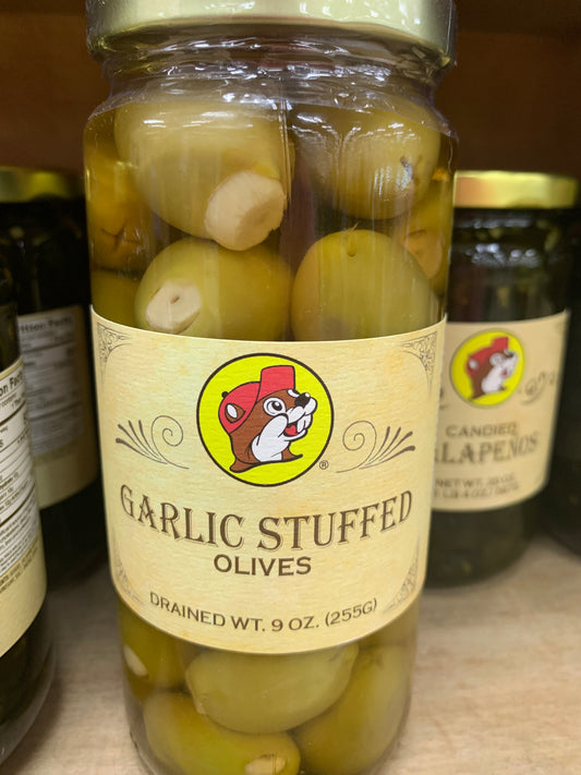 Buc-ees Garlic Stuffed Olives 9oz Jar