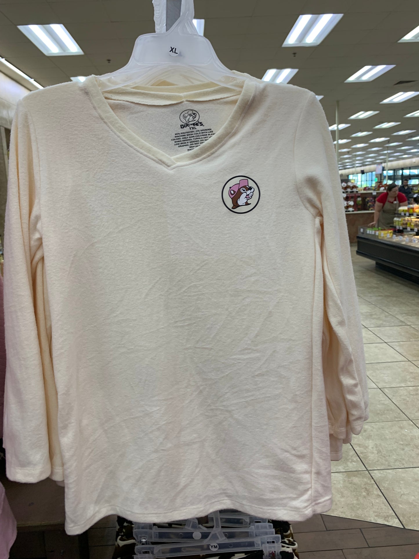 Bucees Soft Cream Colored Long Sleeve Shirt Adult