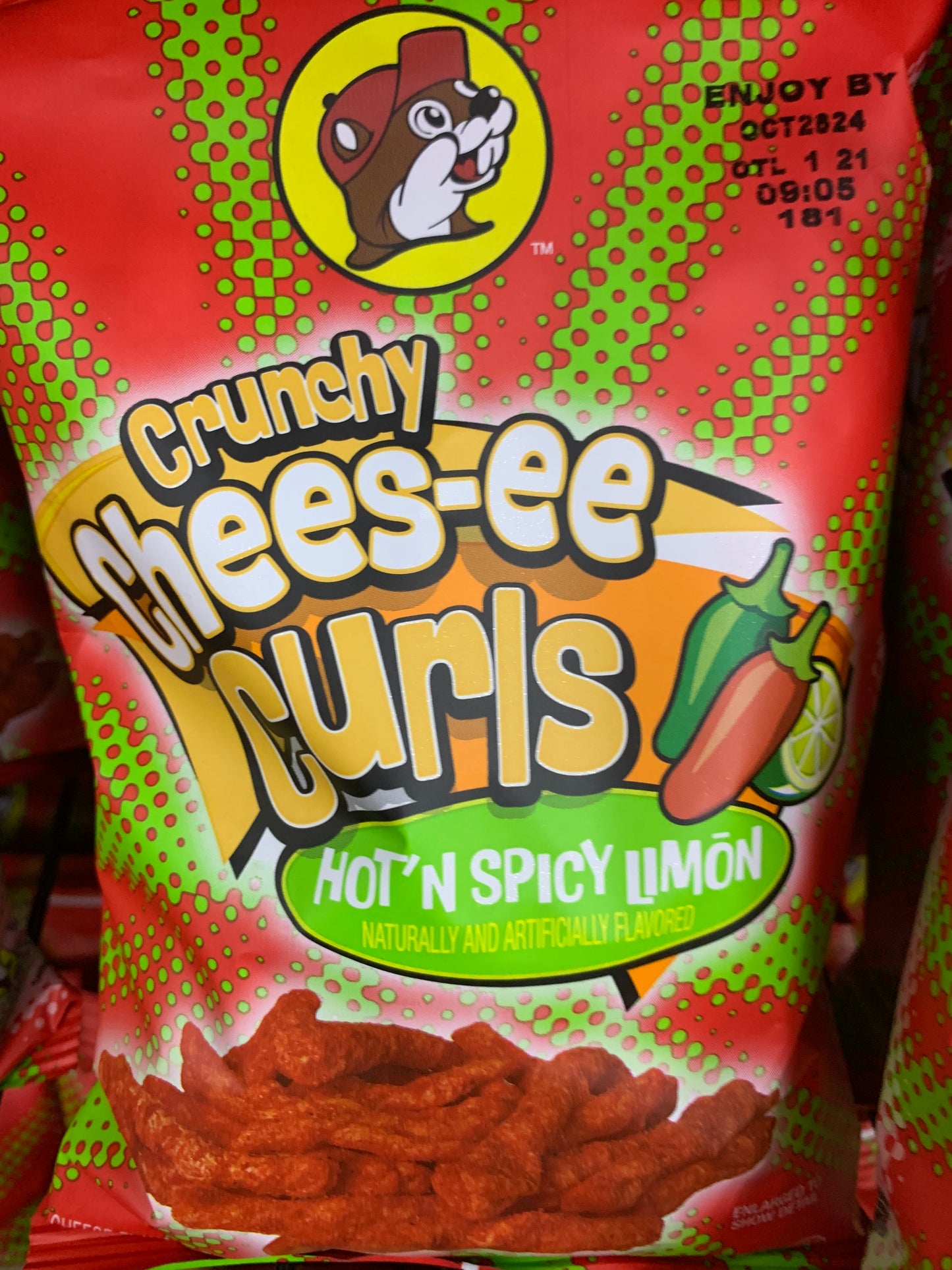 Buc-ees Crunchy Chees-ee Curls Hot n Spicy 4 oz