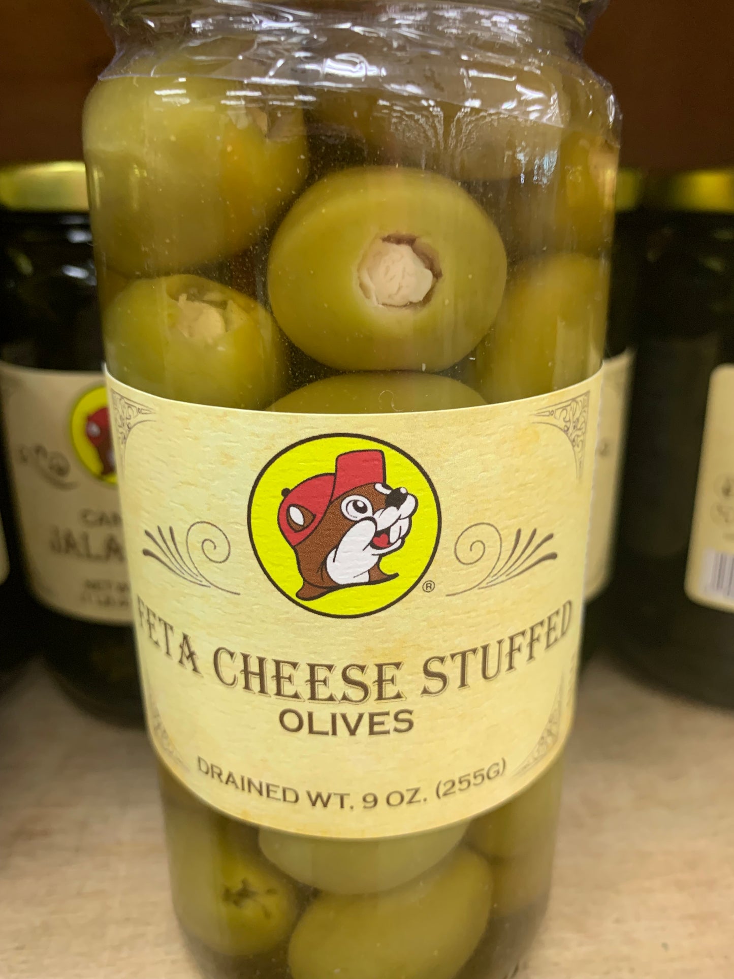 Buc-ees Feta Cheese Stuffed Olives 9oz Jar