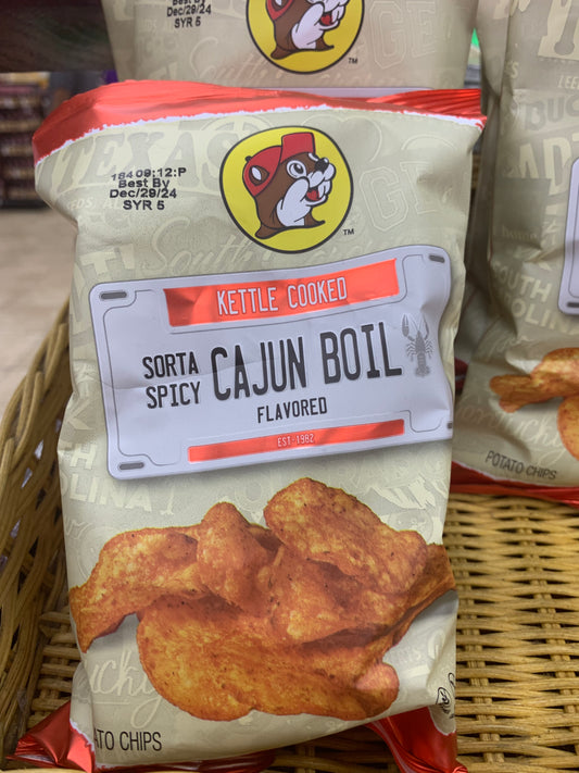 Buc-ees Kettle Cooked Sorta Spicy Cajun Boil Potato Chips 2 Oz Bag