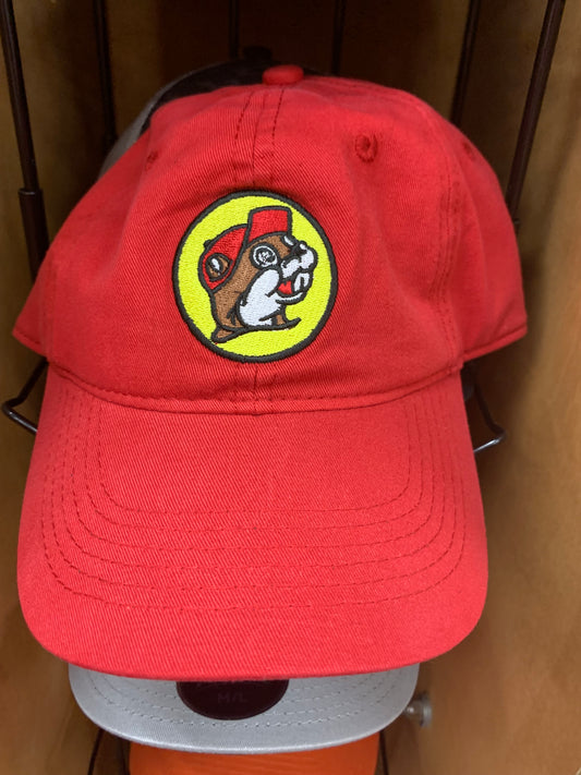 Buc-ees Emblem Red Ball Cap One Size