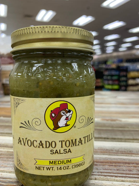 Buc-ees Avocado Tomatillo Salsa Medium Heat 14oz Jar