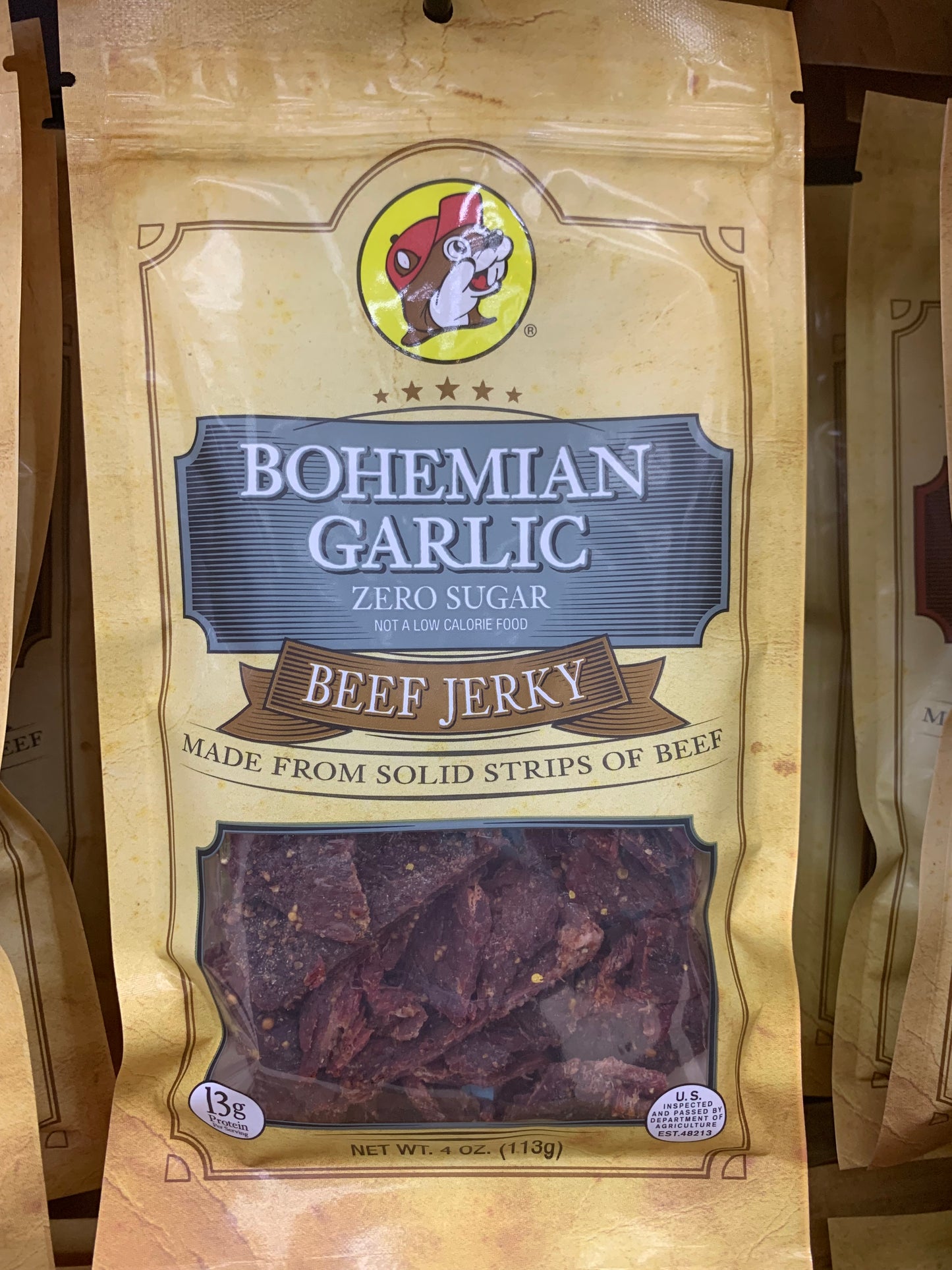 Buc-ee’s Sugar-Free Bohemian Garlic Beef Jerky 4oz