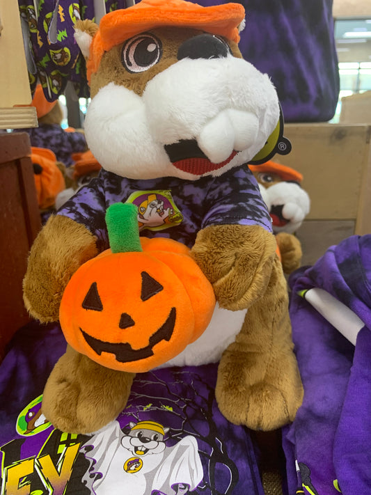 Buc-ees Halloween Stuffed Beaver with “Hey Boo” T-Shirt