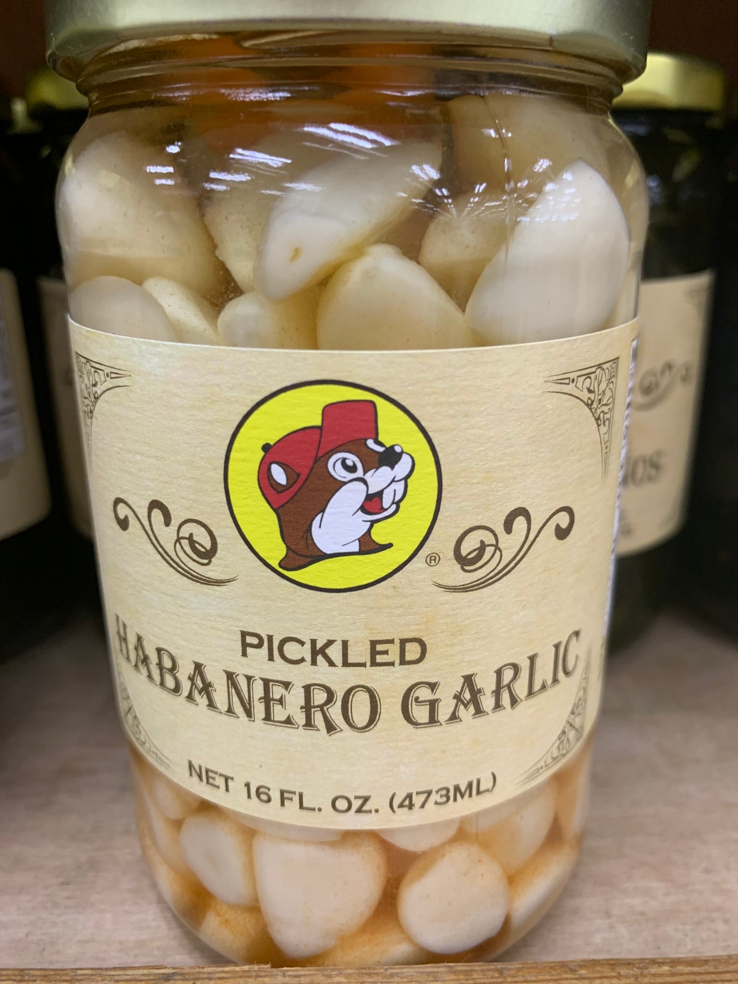 Buc-ees Pickled Habanero Garlic 16oz Jar