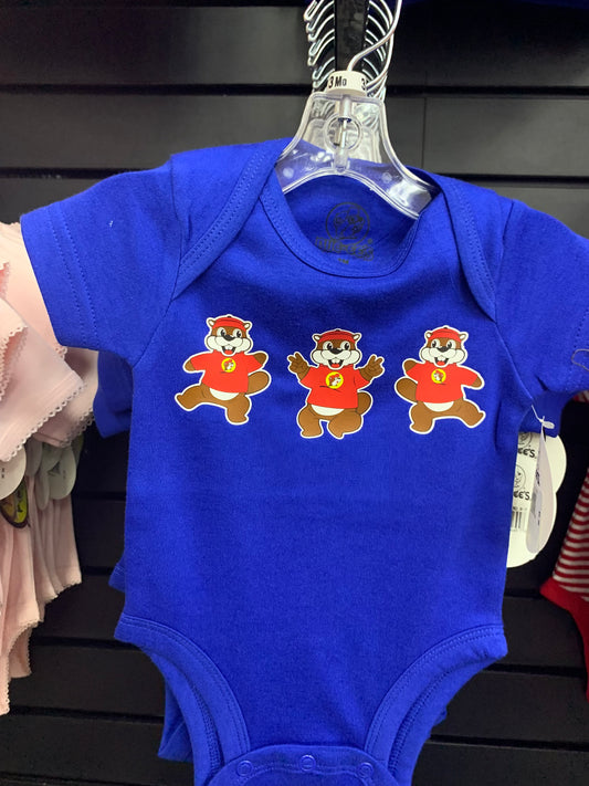 Buc-ees Infant Blue Buc-ee Beaver Onesie