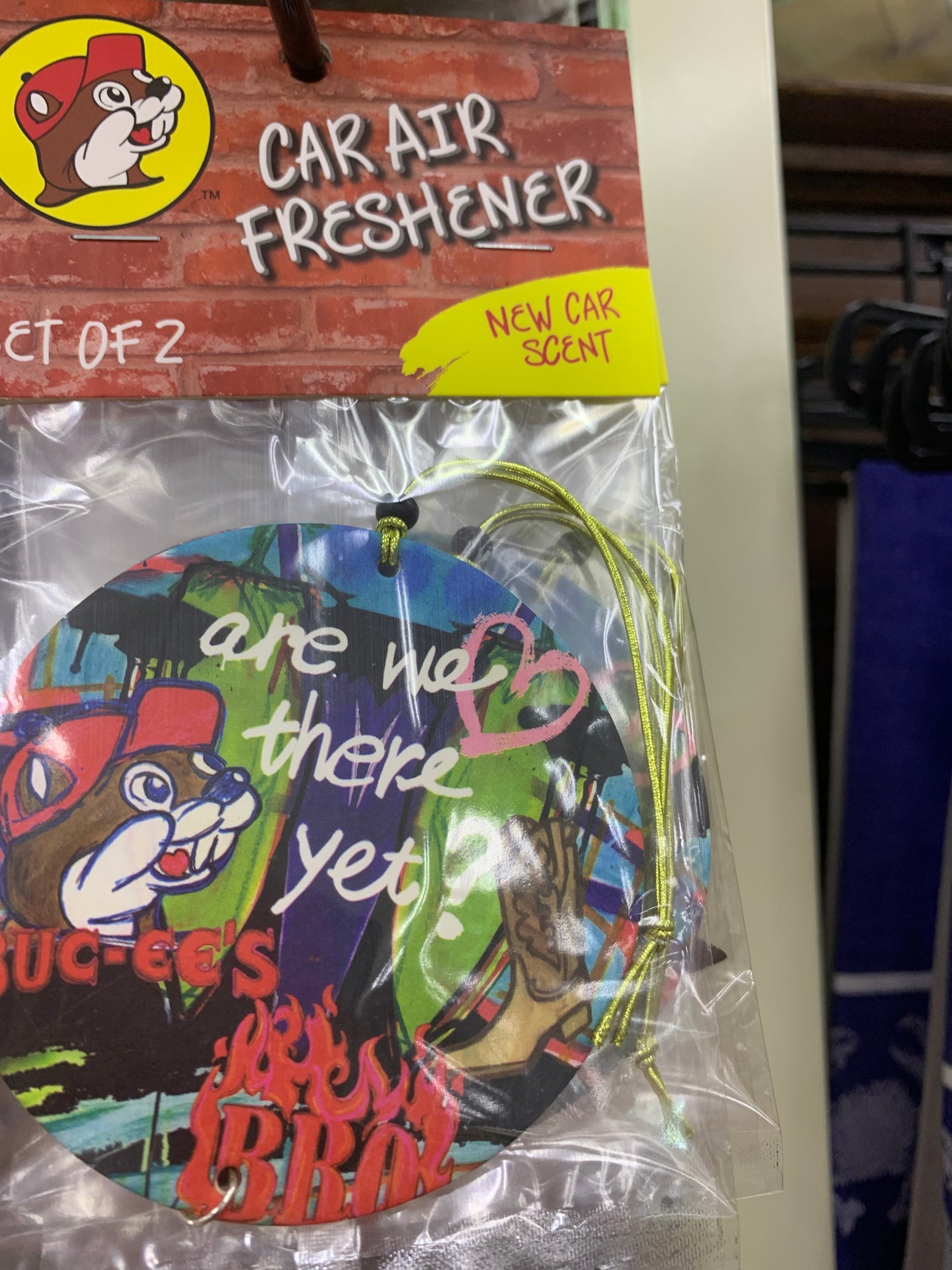 Bucees Kelly O’Neal “Are We there yet” Car Freshner (New Car Scent) 2pk