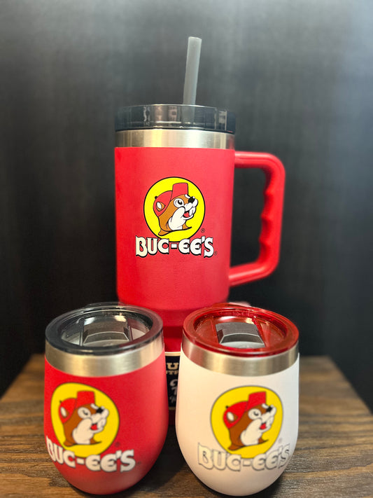 Buc-ees Yukon Outfitters Red and White Cups