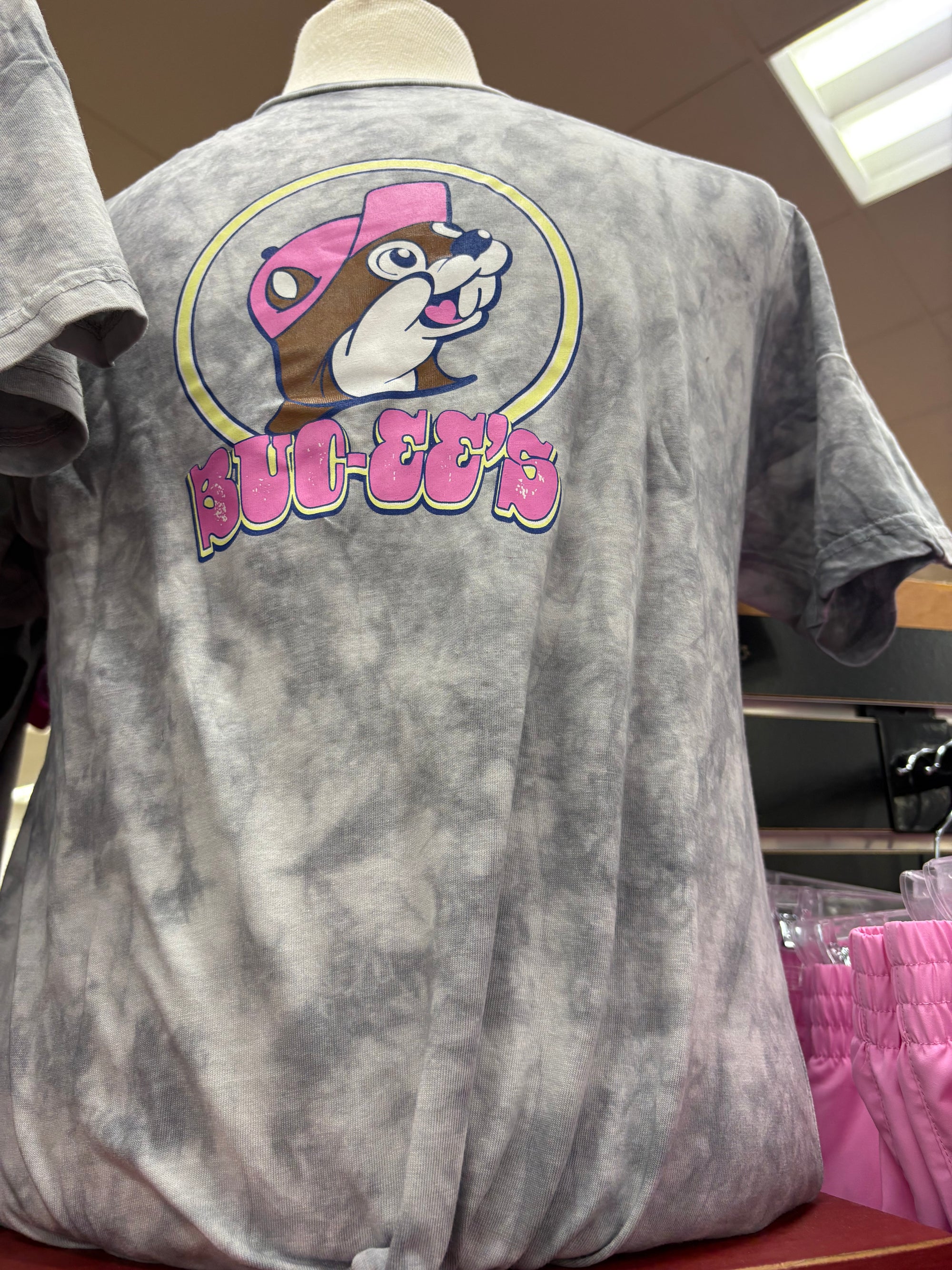 Buc-ee's Adult "I'm In My Buc-ee's Era" Gray and White Tye Dye T-Shirt